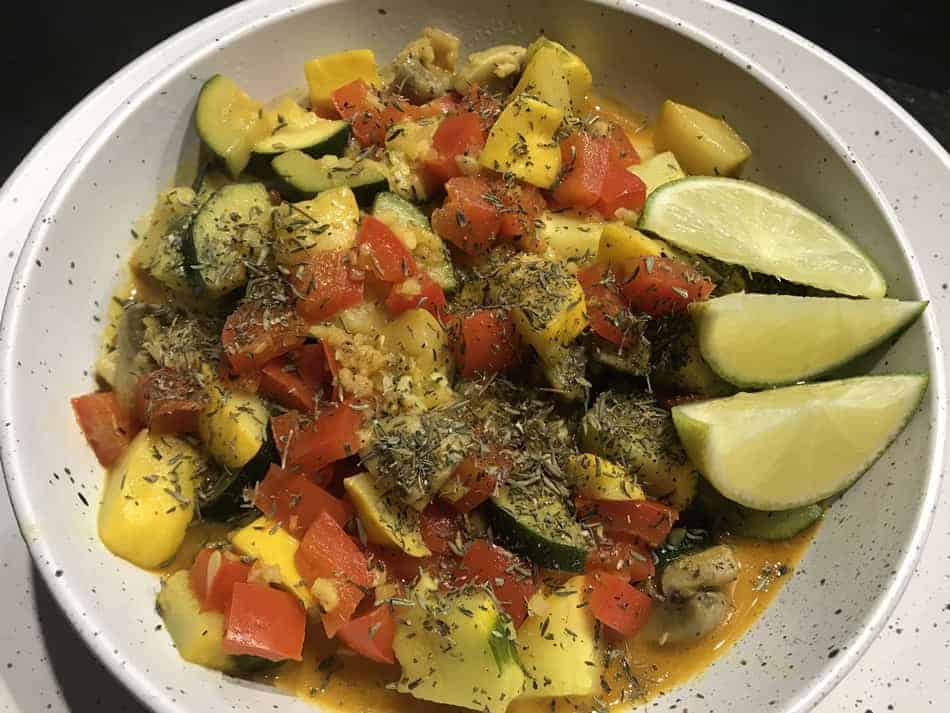 Vegan Squash Zucchini Mushroom Saute' - Dutch Oven Style