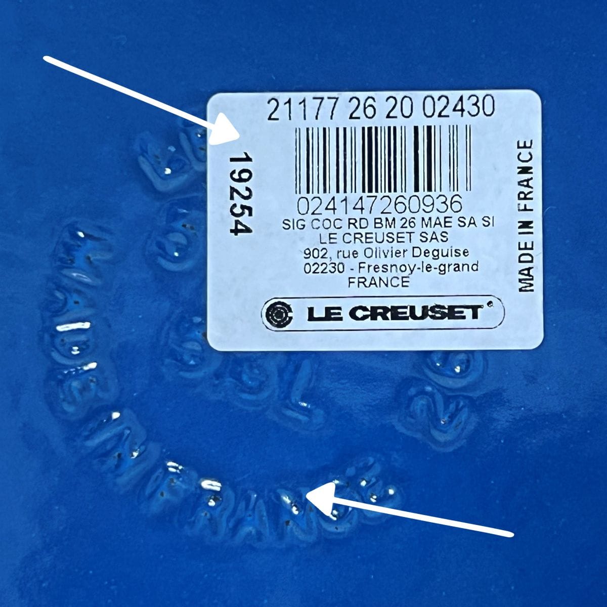 le creuset made in france sticker