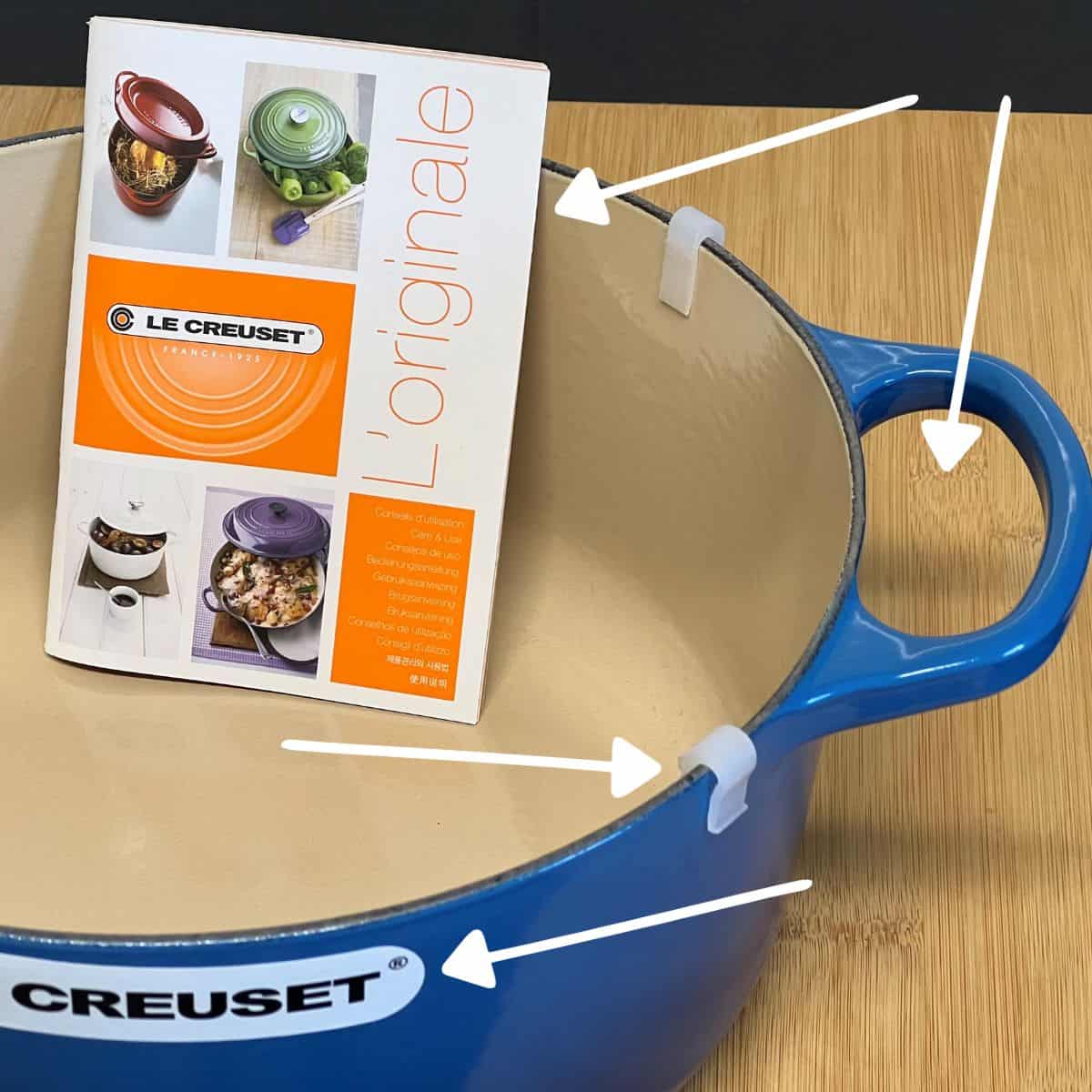 whats in the box of new le creuset cookware