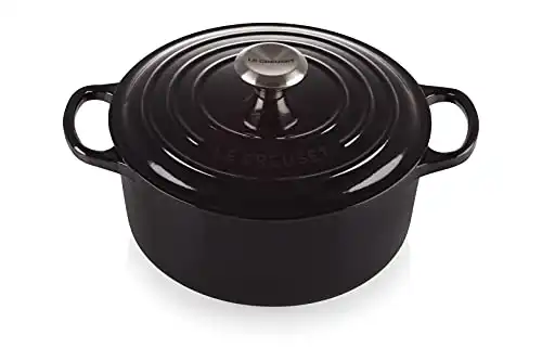 Le Creuset Signature Enameled Cast-Iron Round French (Dutch) Oven, 5-1/2-Quart, Black