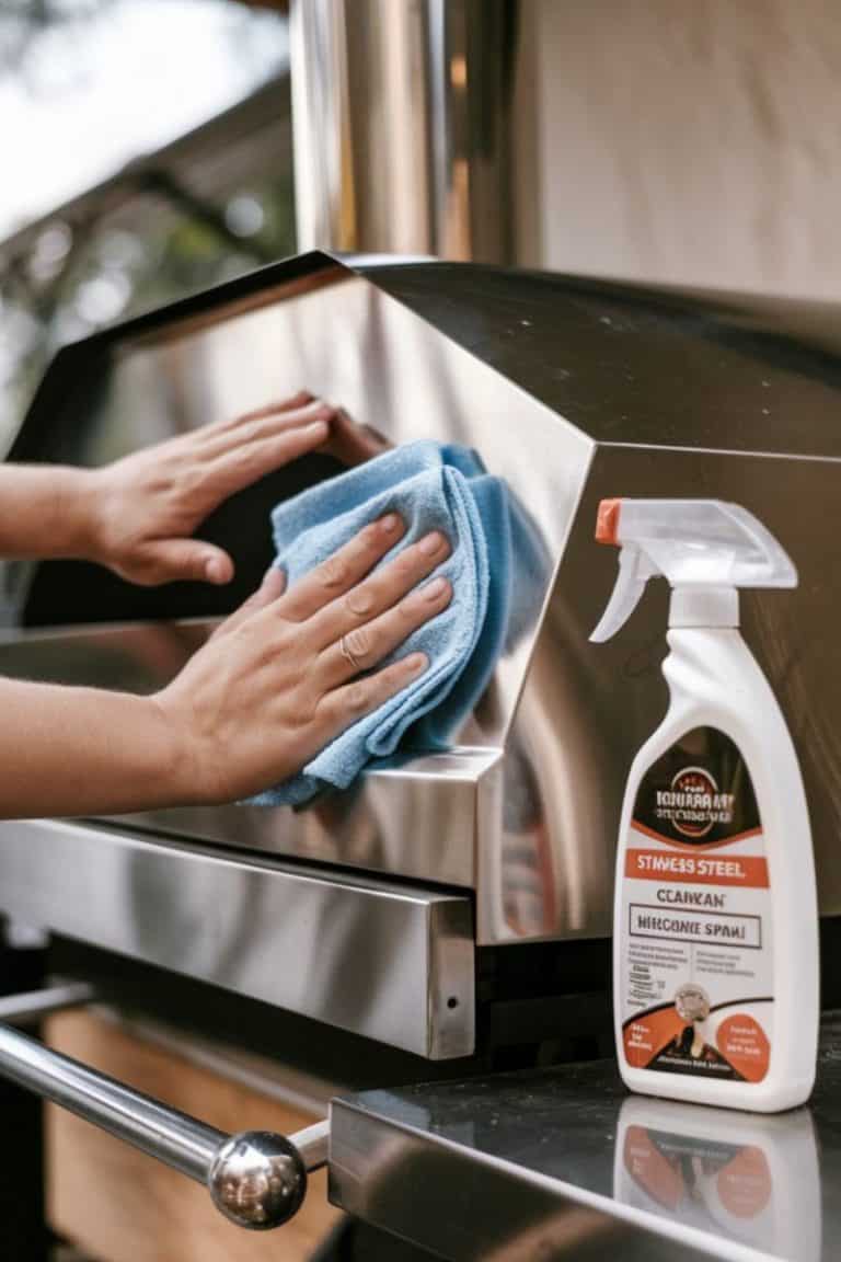 Clean exterior of an outdoor pizza oven Clean exterior of an outdoor pizza oven