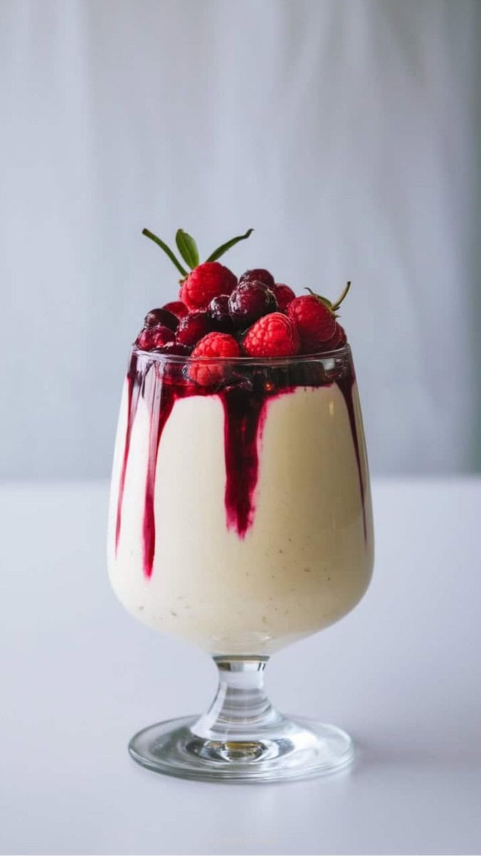 vanilla bean panna cotta with berries