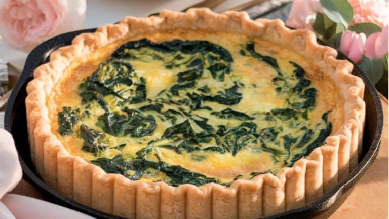 spinach and feta skillet quiche