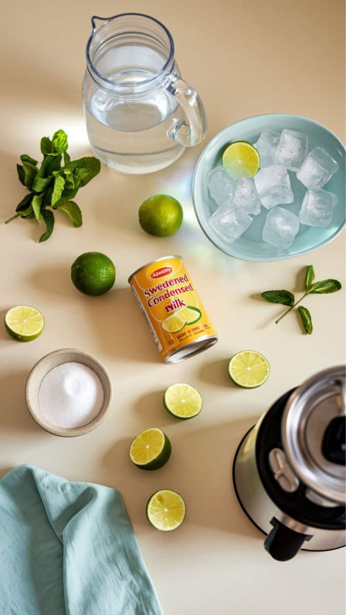 Creamy Brazilian Limeade ingredients
