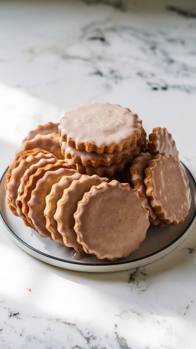 glazed moravian spice cookies