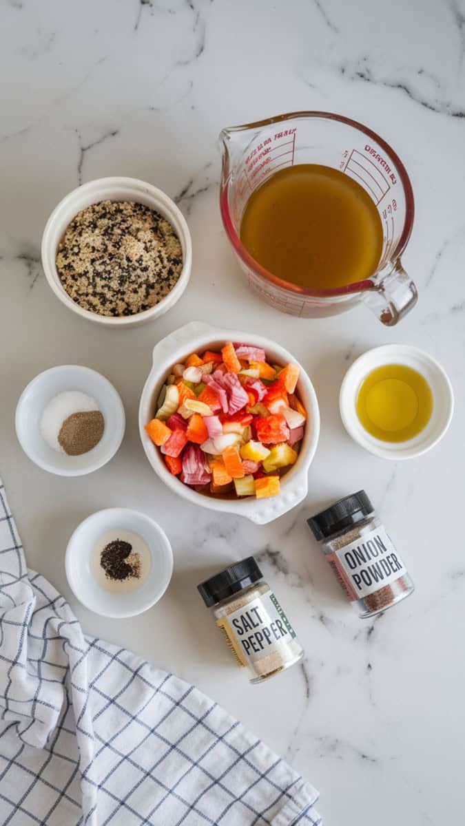 Rice Cooker Quinoa and Vegetables ingredients