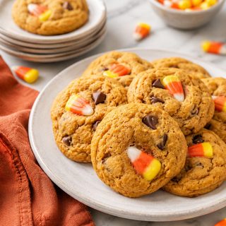 stack of candy corn cookies