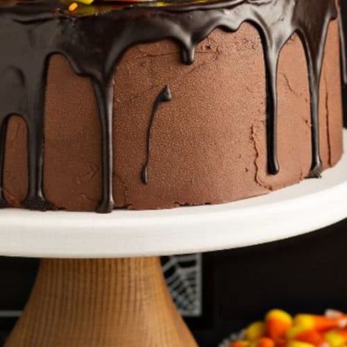 chocolate candy corn cake