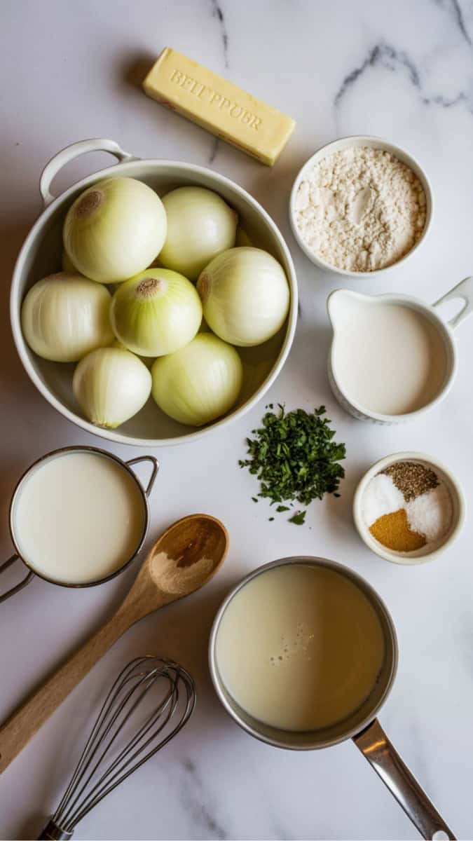 creamed onion recipe ingredients