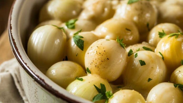 bowl of creamed onions