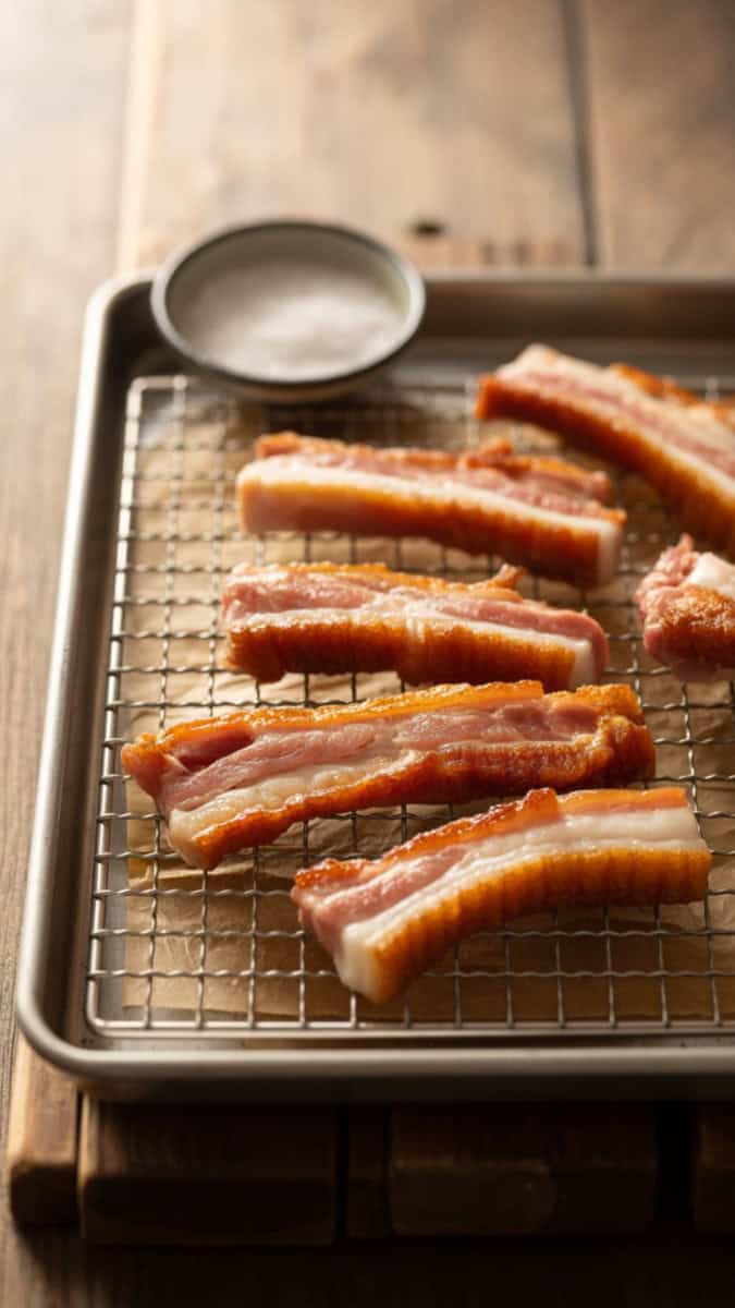 crispy pork belly strips
