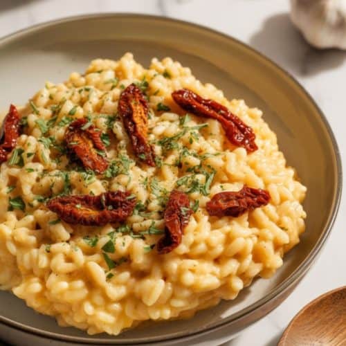 creamy garlic risotto