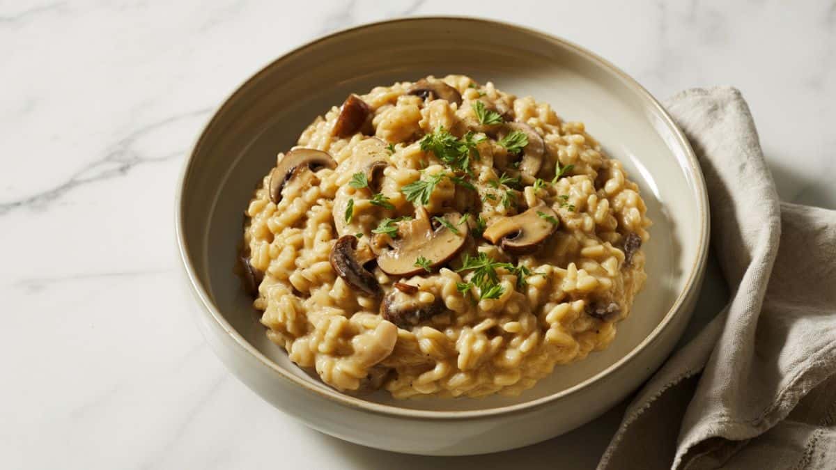 mushroom rice cooker risotto