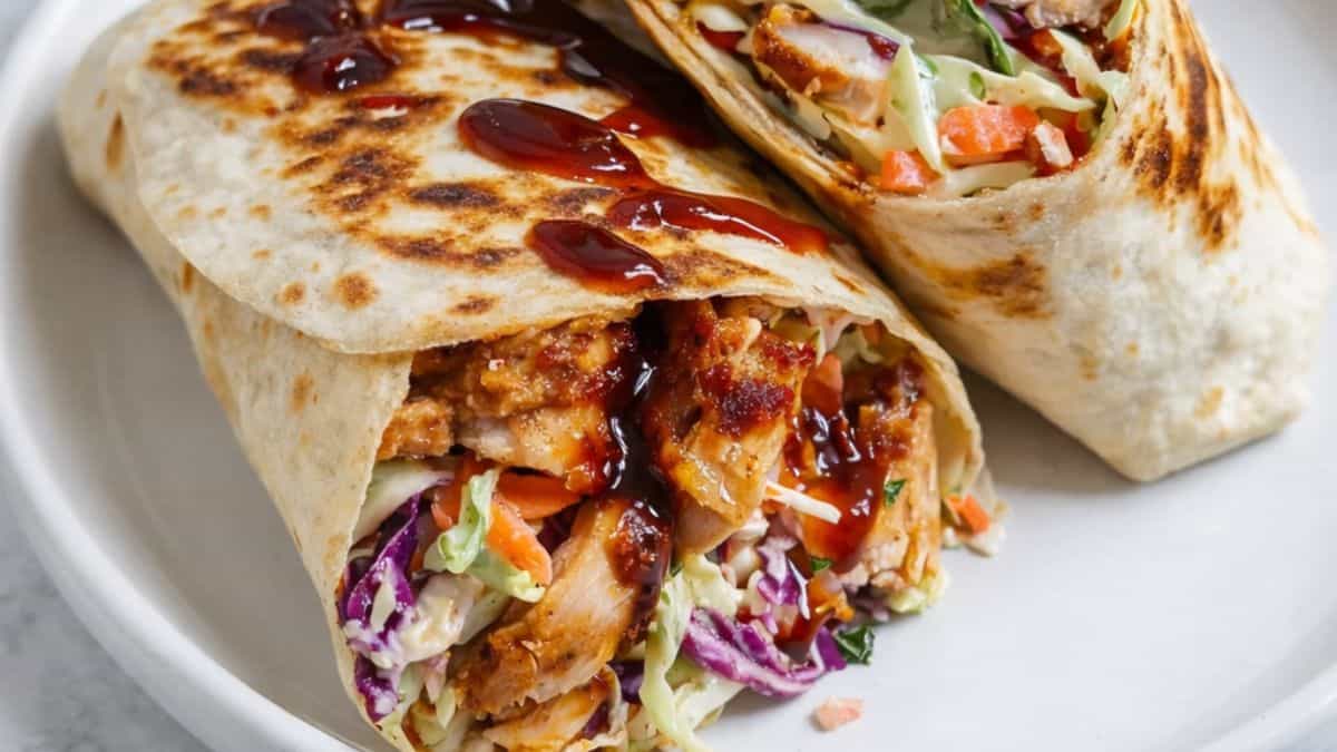 bbq chicken coleslaw wraps