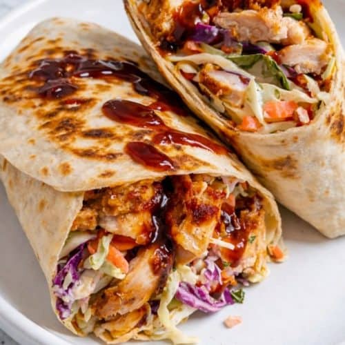 bbq chicken coleslaw wraps