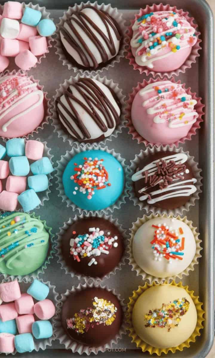 decorated hot chocolate bombs