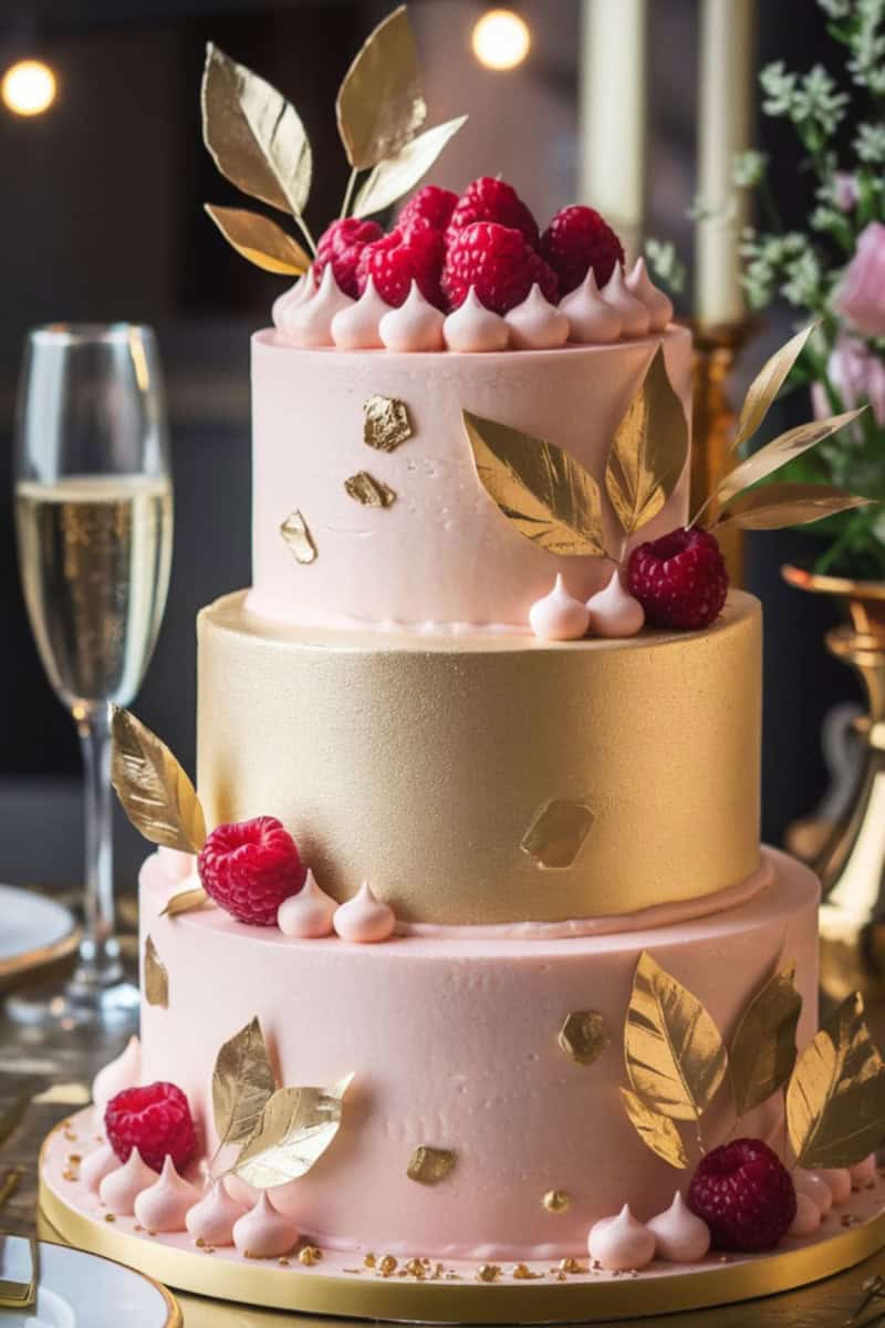 champagne and berries cake