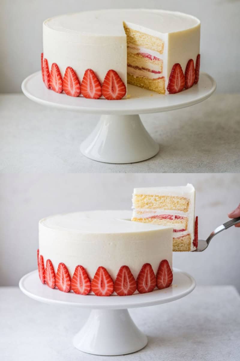 Strawberries & Cream Shortcake Layer Cake