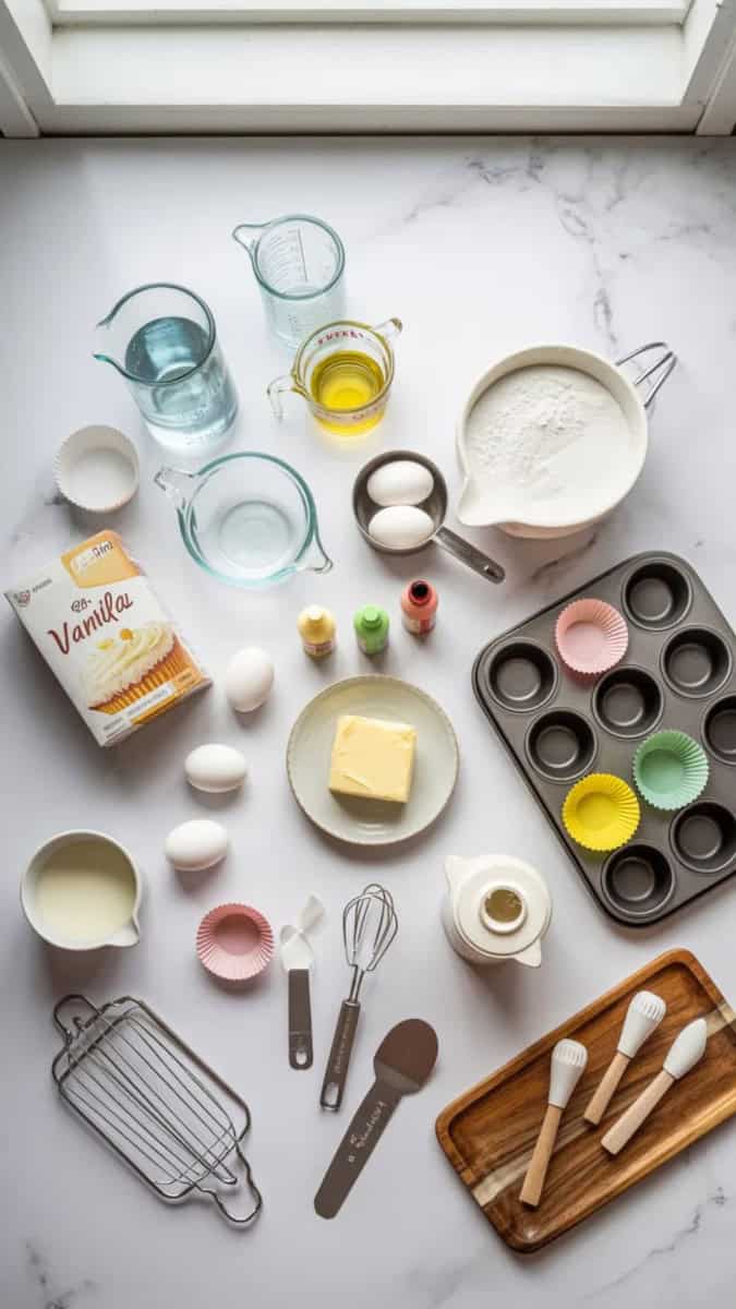 yellow spring floral cupcakes ingredients