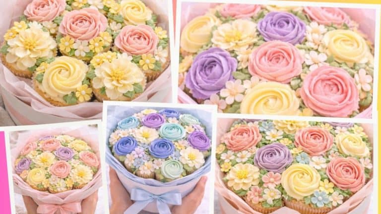 flower bouquet cupcakes