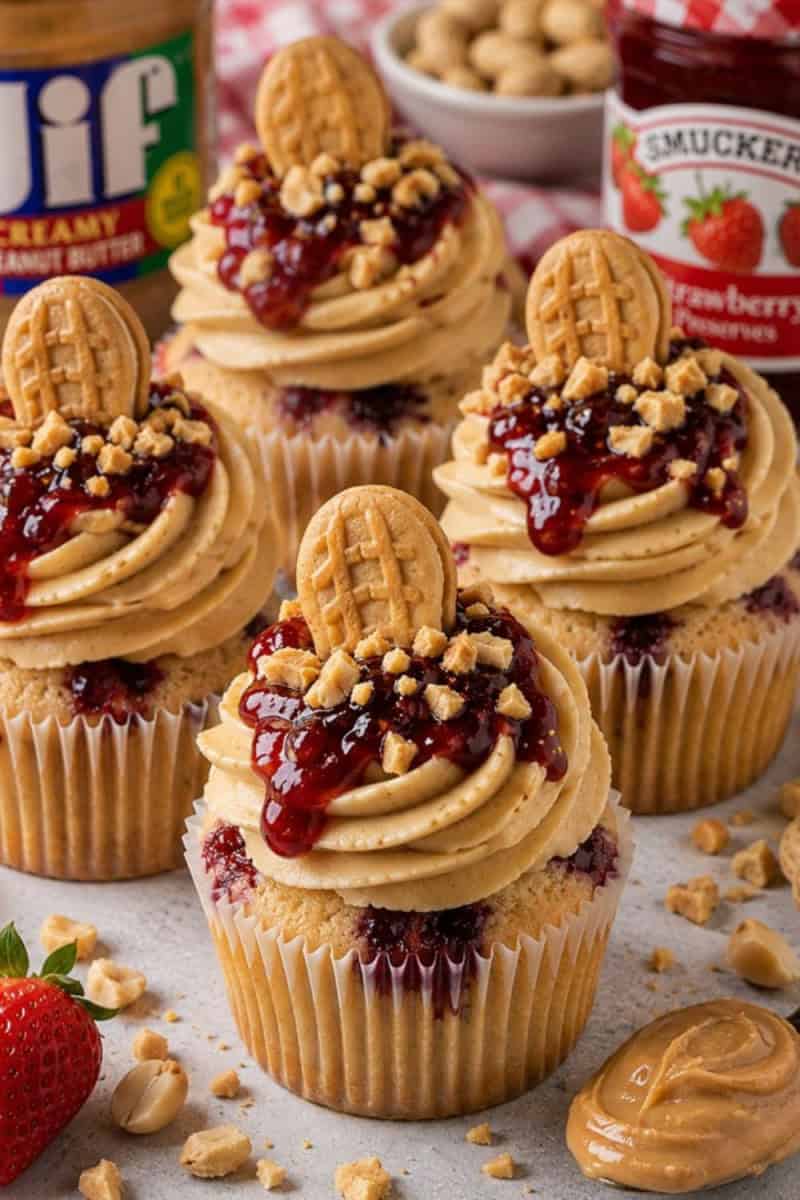 peanut butter and jelly cupcakes
