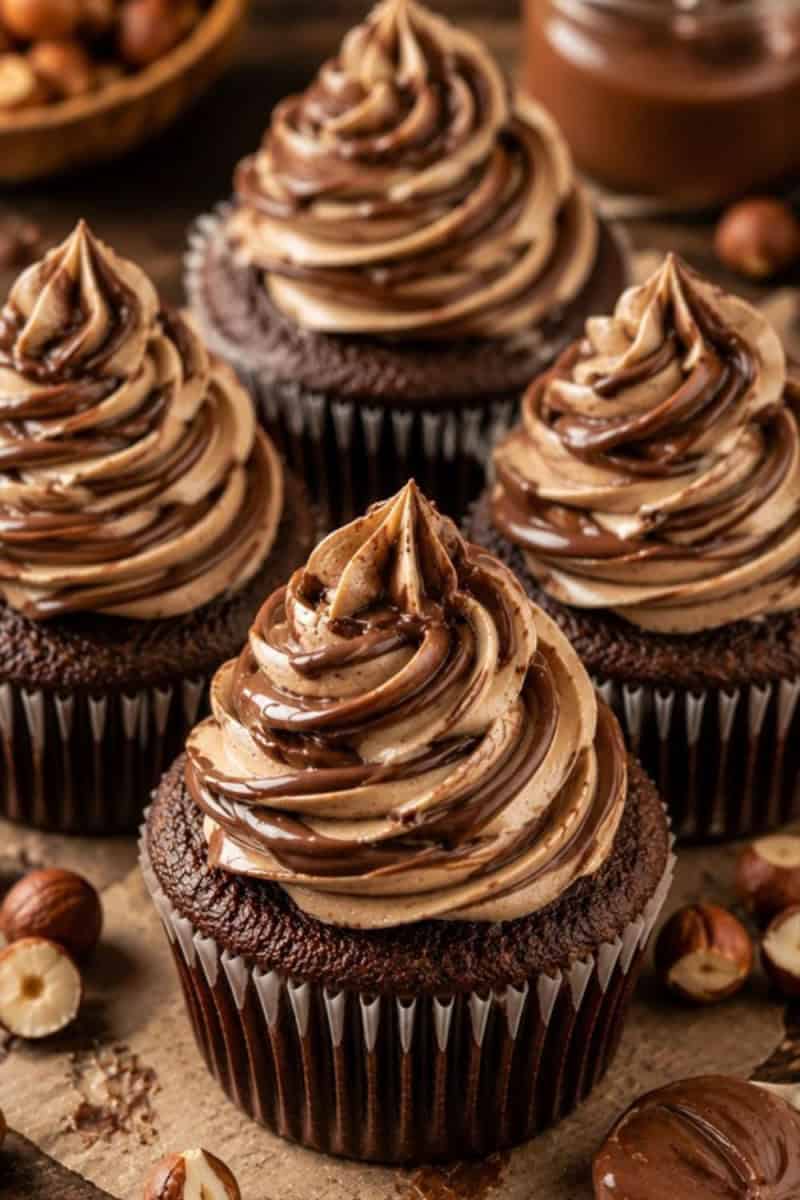 nutella swirl cupcakes