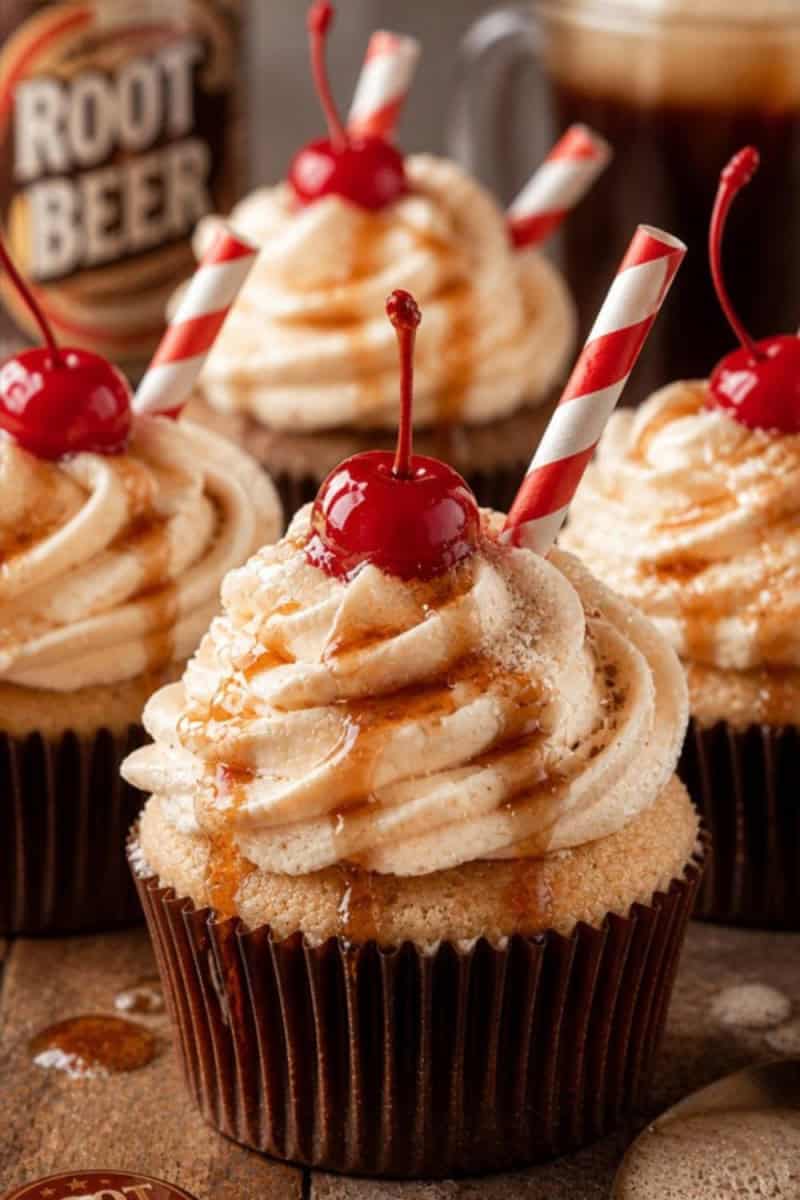 root beer float cupcakes
