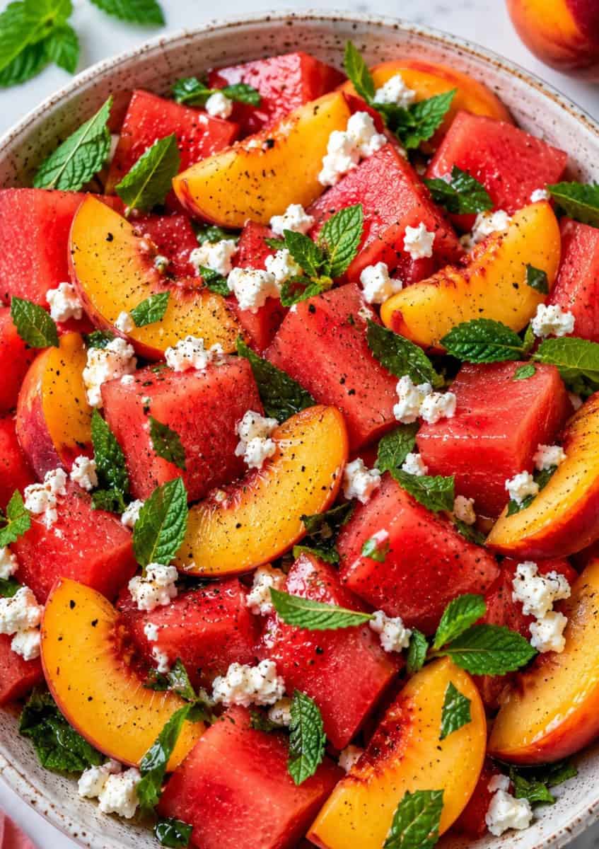peach watermelon salad