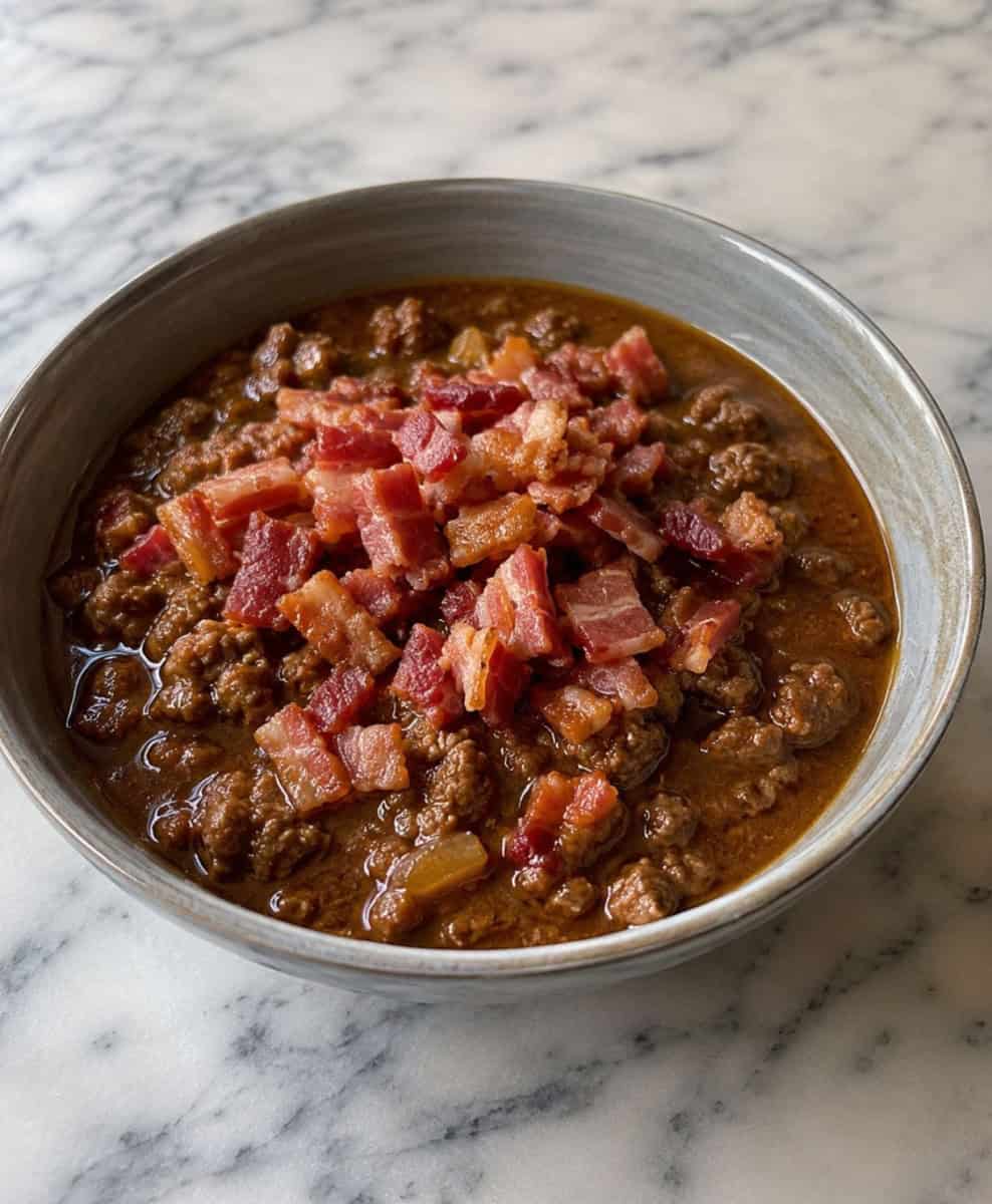 carnivore chili ground beef bacon butter