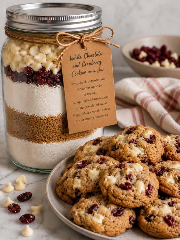 white chocolate and cranberry cookies