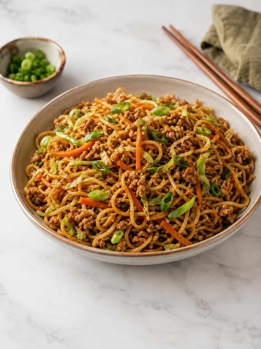 chicken mince chow mein
