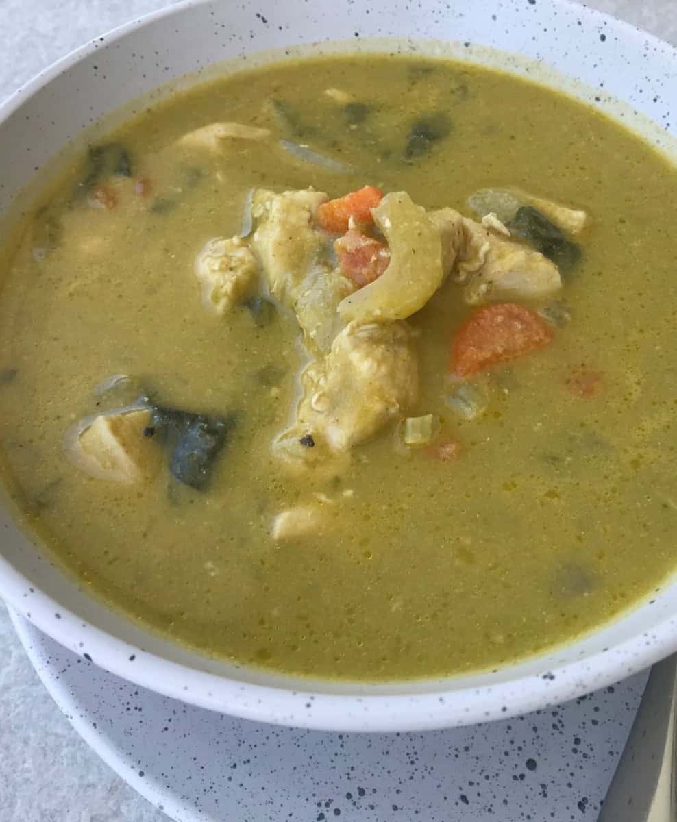 bowl of chicken detox soup