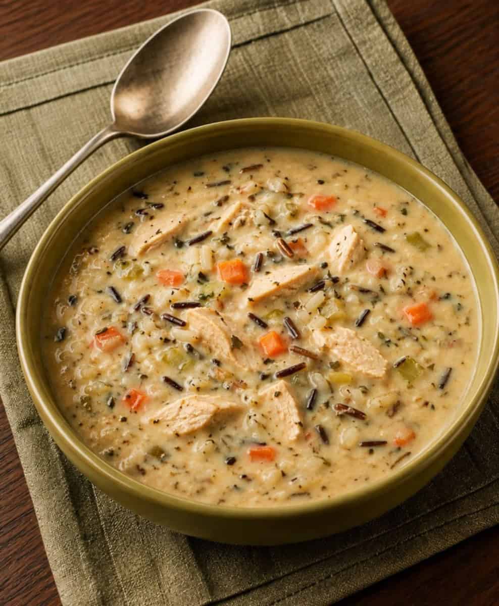 bowl of panera chicken and wild rice soup