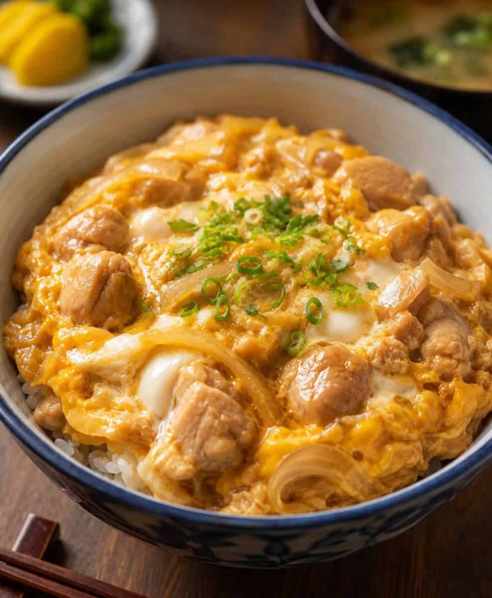 bowl of rice cooker oyakodon