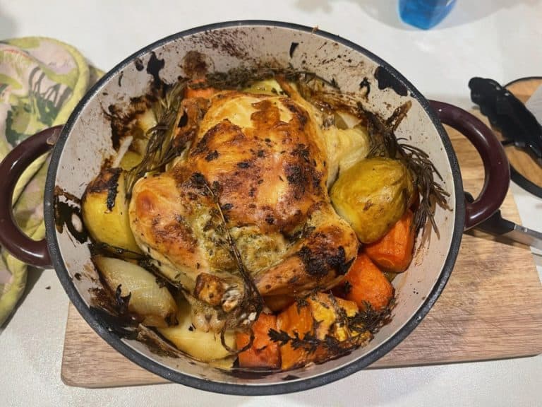 roast chicken vegetables in a dutch oven