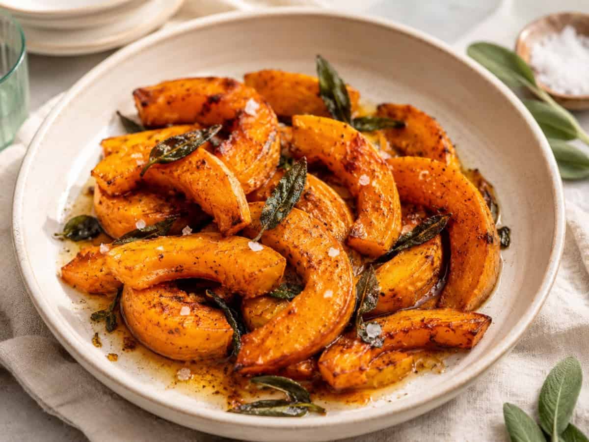 roasted pumpkin with brown butter and sage