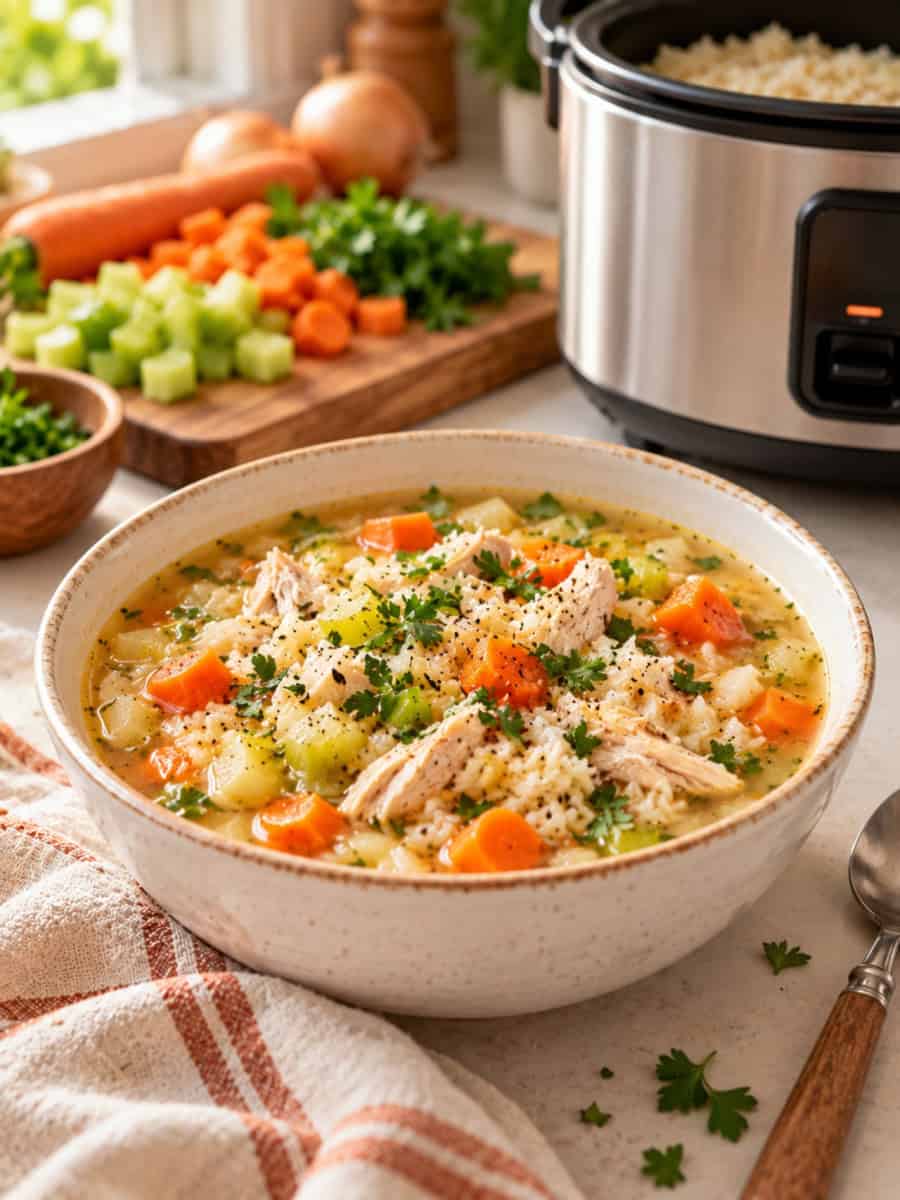 easy chicken soup ready for a weeknight dinner
